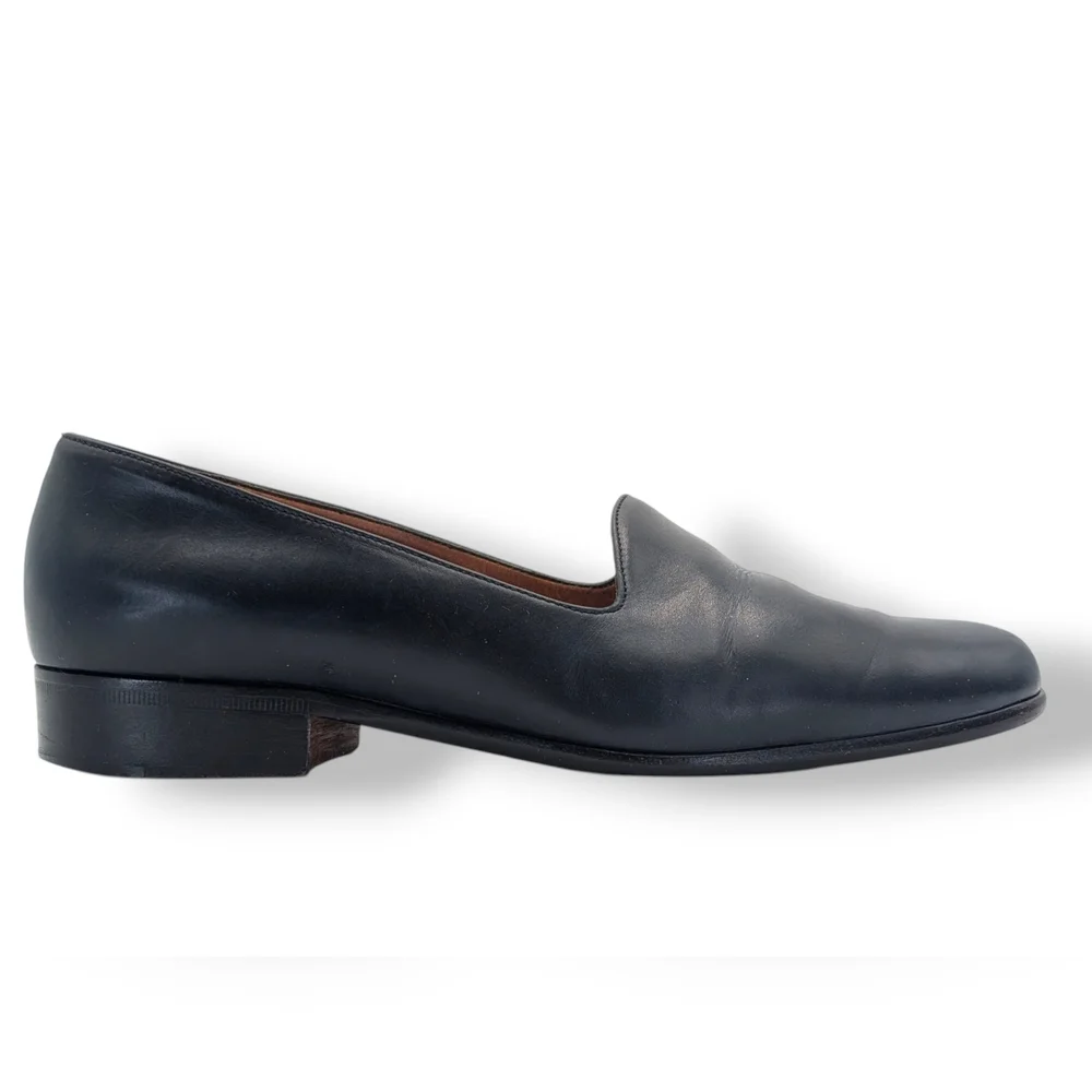 COACH Made In Italy Women's Size 6M Classic Navy Genuine Smooth Leather Loafers - Picture 3 of 17